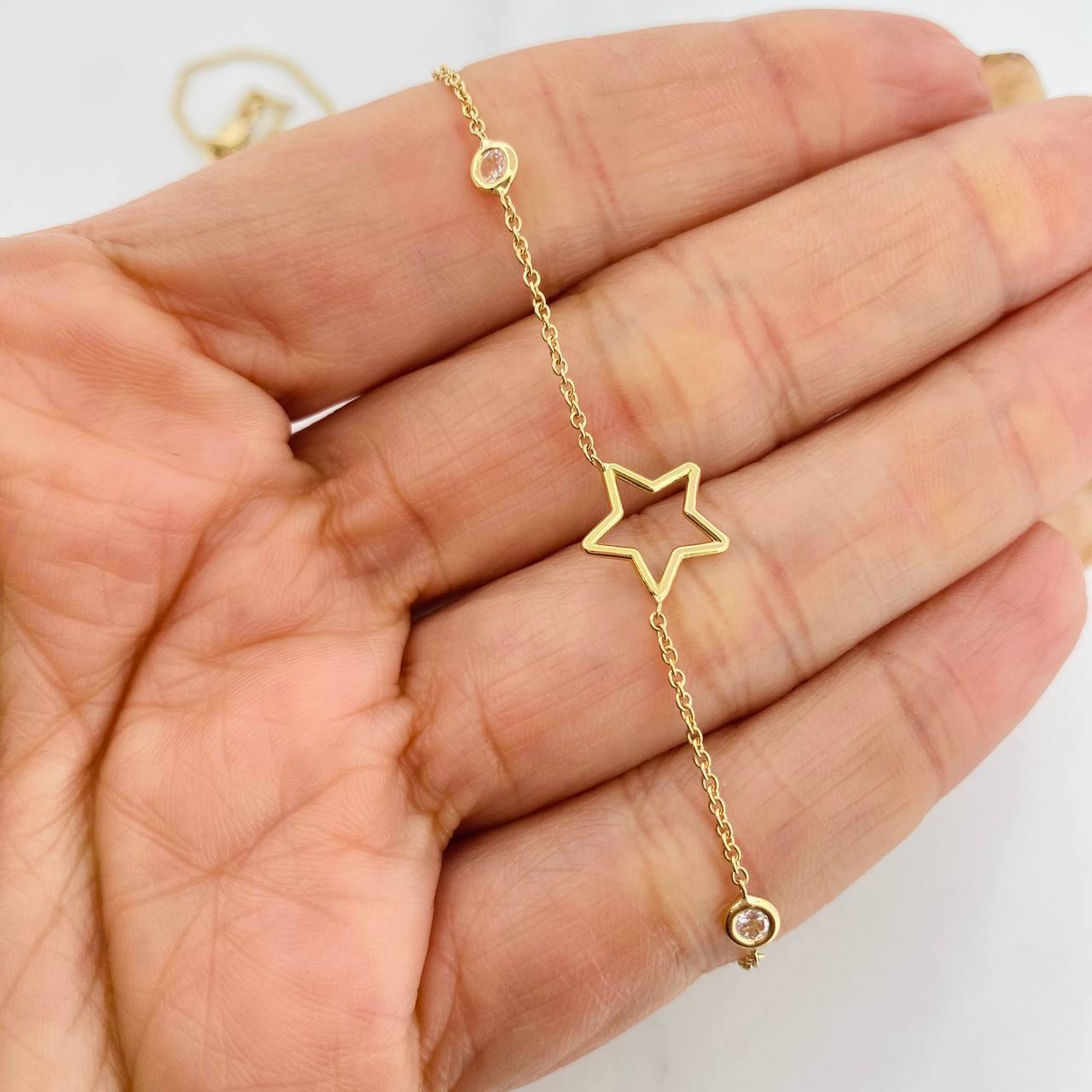 Classic Link Chain Stars 3.8g / 18 in / 1mm Yellow Gold 18K
