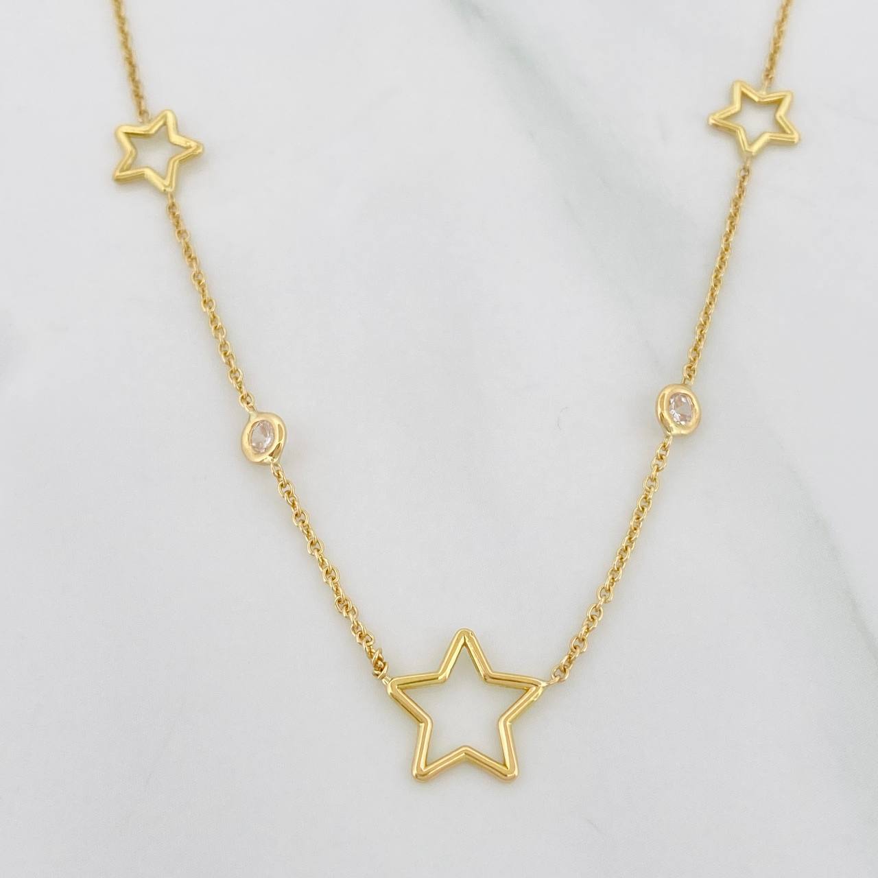 Classic Link Chain Stars 3.8g / 18 in / 1mm Yellow Gold 18K