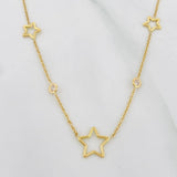 Classic Link Chain Stars 3.8g / 18 in / 1mm Yellow Gold 18K