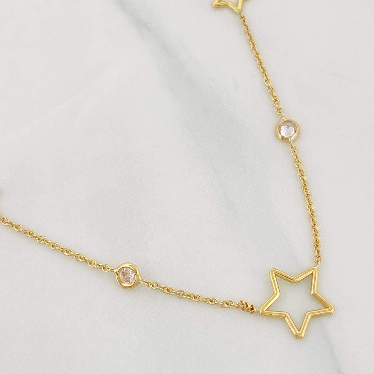 Classic Link Chain Stars 3.8g / 18 in / 1mm Yellow Gold 18K