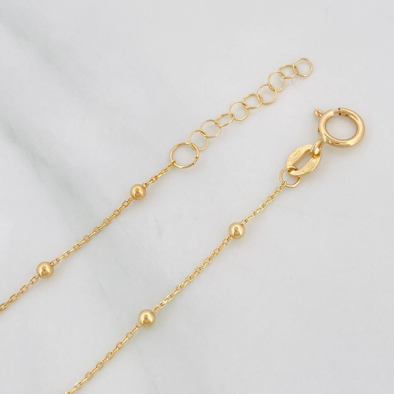 Pulso Modulable Aro Seguido Cruz 1.5g / 7 in - 6 3/4 in / 1mm Oro Amarillo 18K