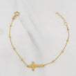 Pulso Modulable Aro Seguido Cruz 1.5g / 7 in - 6 3/4 in / 1mm Oro Amarillo 18K