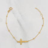 Pulso Modulable Aro Seguido Cruz 1.5g / 7 in - 6 3/4 in / 1mm Oro Amarillo 18K