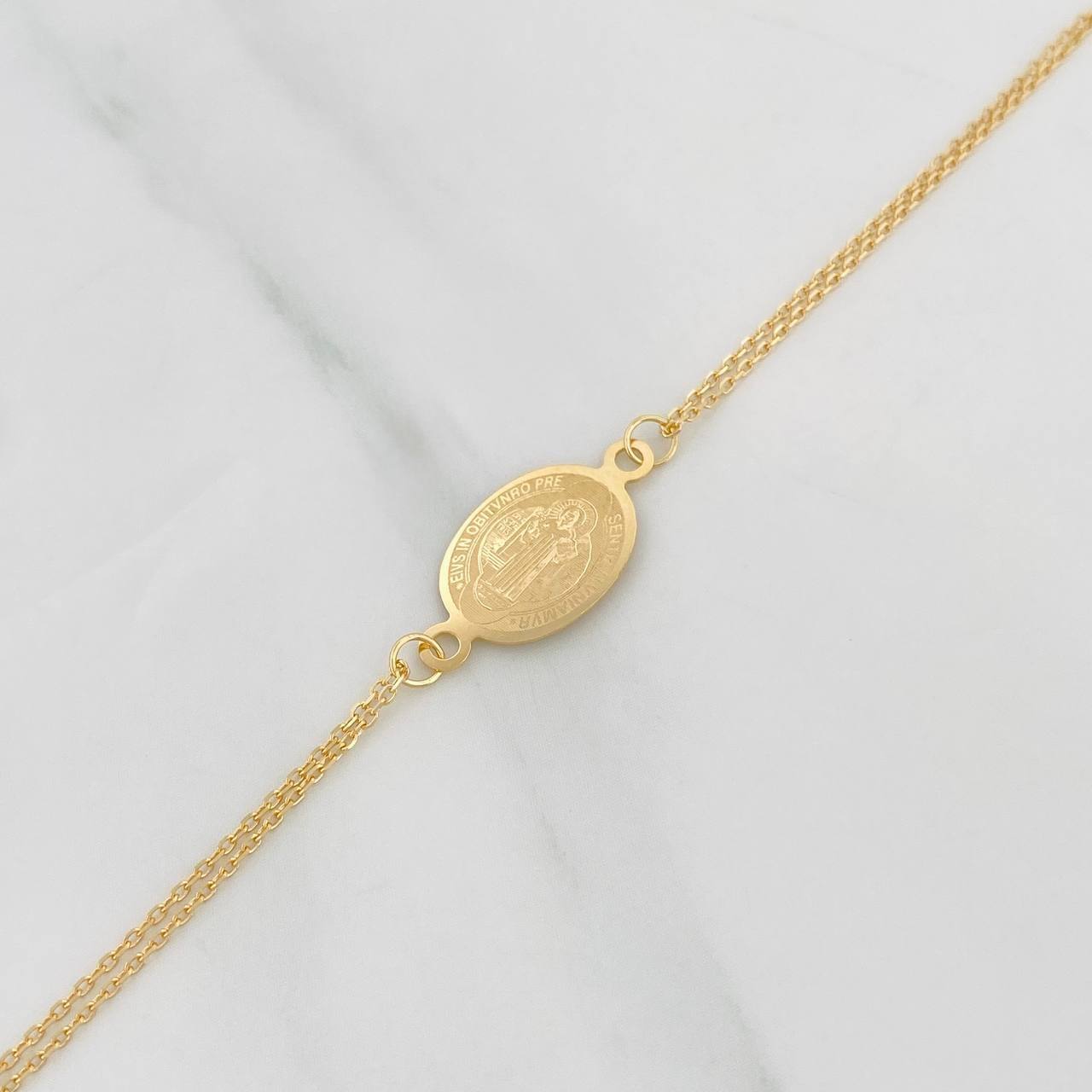 Pulso Modulable Aro Seguido San Benito 1.7g / 6 1/2 in - 7 in / 1mm Oro Amarillo 18K