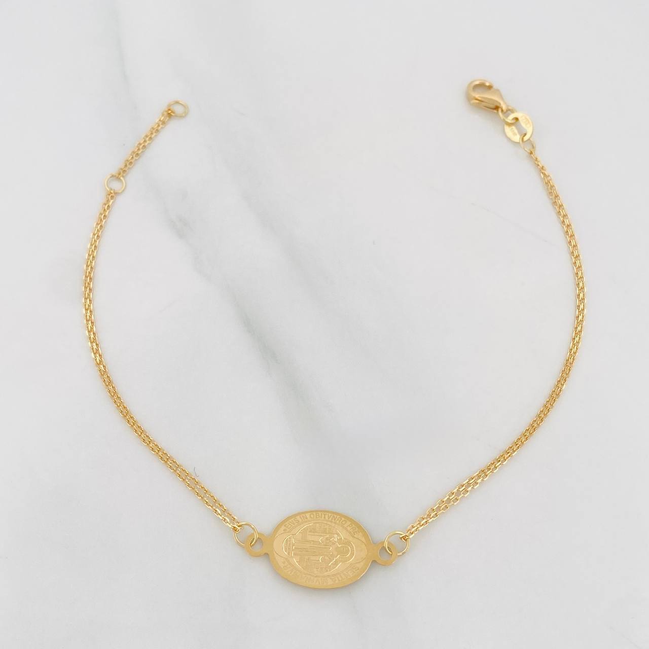 Pulso Modulable Aro Seguido San Benito 1.7g / 6 1/2 in - 7 in / 1mm Oro Amarillo 18K