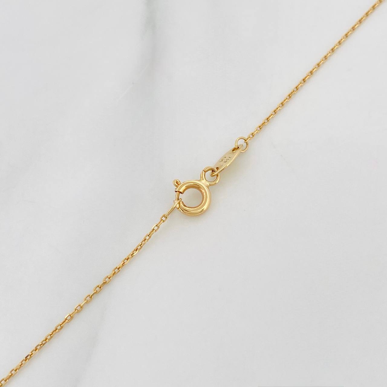 Cadena Aro Seguido Placa Corazon 2.4g / 18 in / 1mm Dos Oros Amarillo Blanco 18K