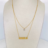 Cadena Aro Seguido Placa Corazon 2.4g / 18 in / 1mm Dos Oros Amarillo Blanco 18K