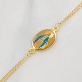 Pulso Modulable Aro Seguido Virgen Milagrosa 1.8g / 6 1/2 in - 7 in / 1mm Oro Amarillo 18K