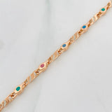 Tobillera Rustico Rombos 10.9g / 10 1/4 in / 2.8mm Oro Rosa 18K