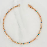 Tobillera Rustico Rombos 10.9g / 10 1/4 in / 2.8mm Oro Rosa 18K