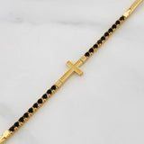Tennis Bracelet Cross 6.2g / 8 in / 2mm Yellow Gold 18K