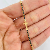 Tennis Bracelet Cross 6.2g / 8 in / 2mm Yellow Gold 18K