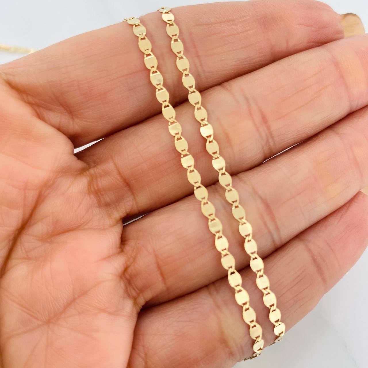 Chain Flower Mirror 2.3g / 18 in / 2.3mm Yellow Gold 18K