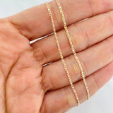 Cadena Escalera Plana 1.15g / 16 in / 1.2mm Tres Oros 18K