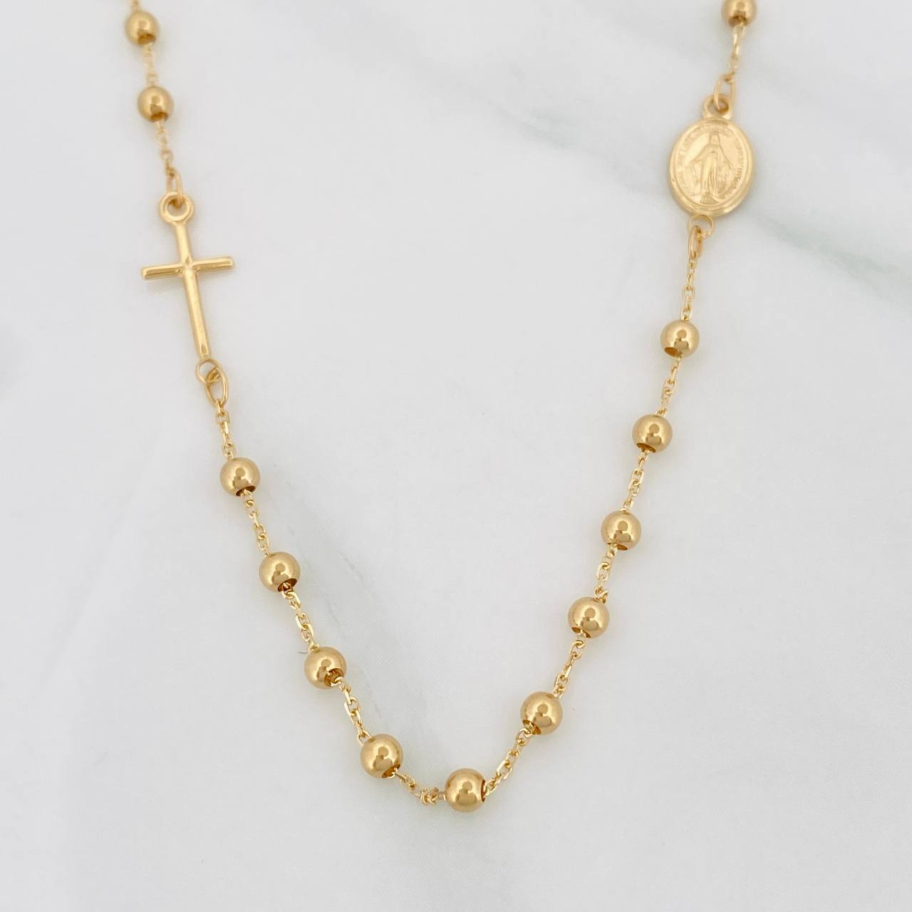 Miraculous Virgin Rosary Chain 3.1g / 18 in / 2.5mm 18K Yellow Gold