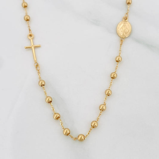 Miraculous Virgin Rosary Chain 3.1g / 18 in / 2.5mm 18K Yellow Gold