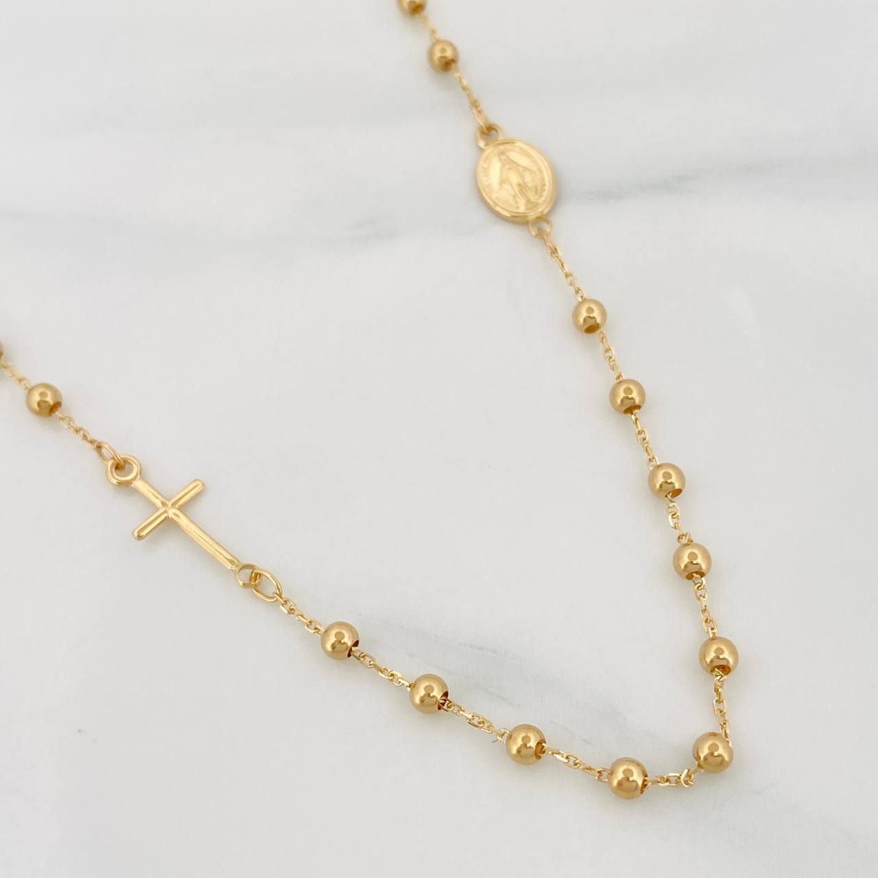Miraculous Virgin Rosary Chain 3.1g / 18 in / 2.5mm 18K Yellow Gold