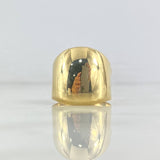 Smooth Signet Ring 7.1gr / Size 5 3/4 / White Zircons 18K Yellow Gold