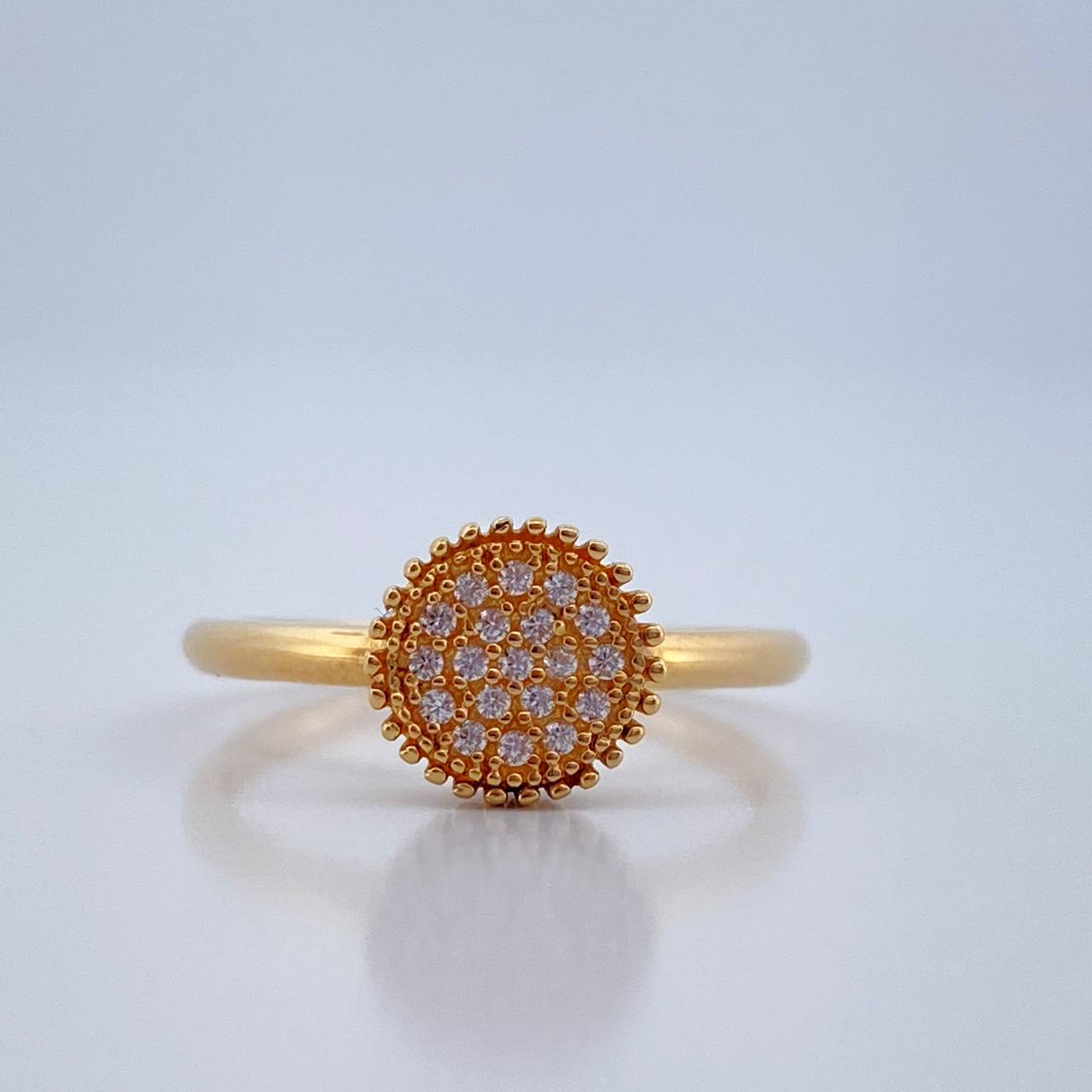 Anillo Halo Solitario 2gr / T6 1/2 / Oro Amarillo 18K %