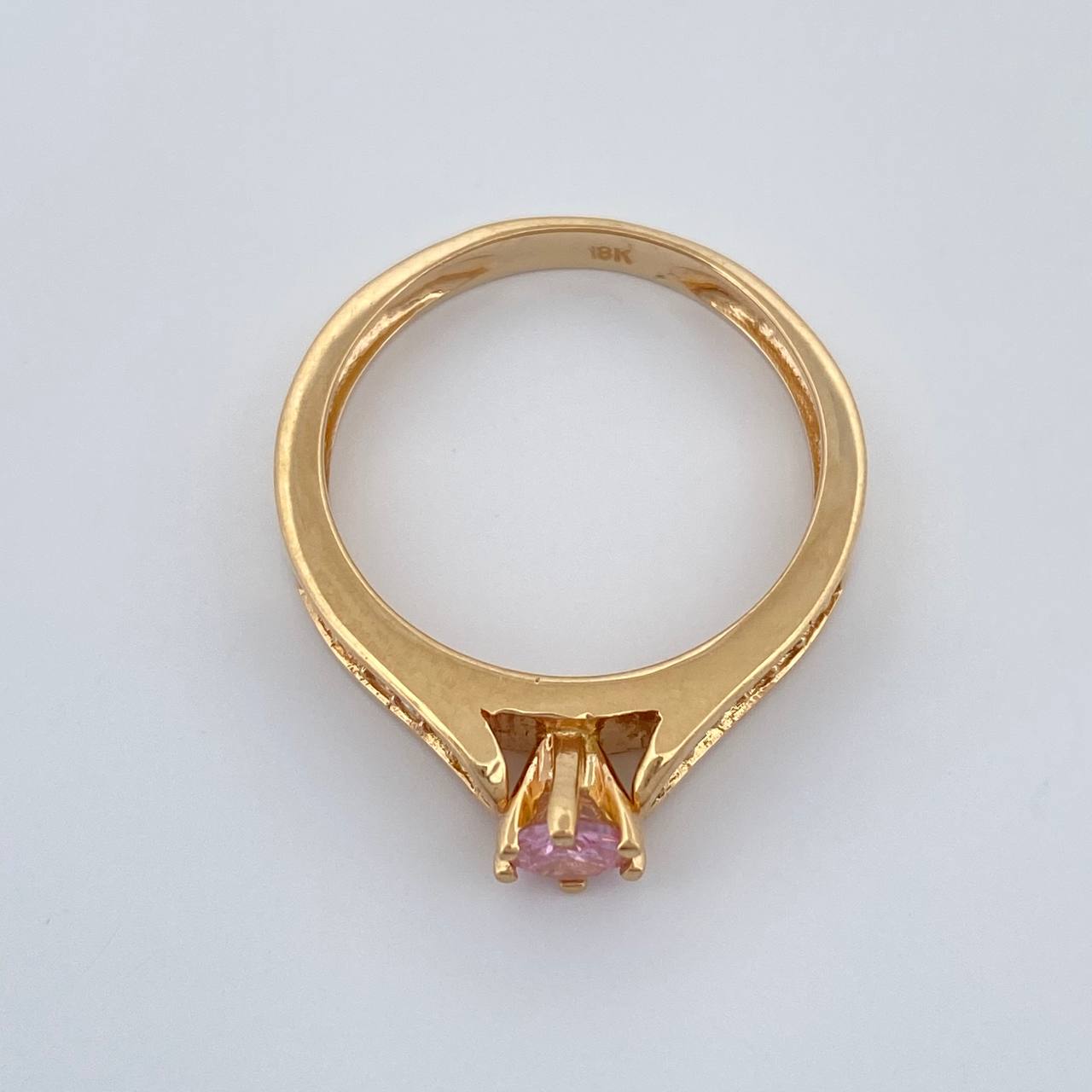 Anillo Solitario Puente 3.35gr / T6 1/4 / Oro Amarillo 18K %