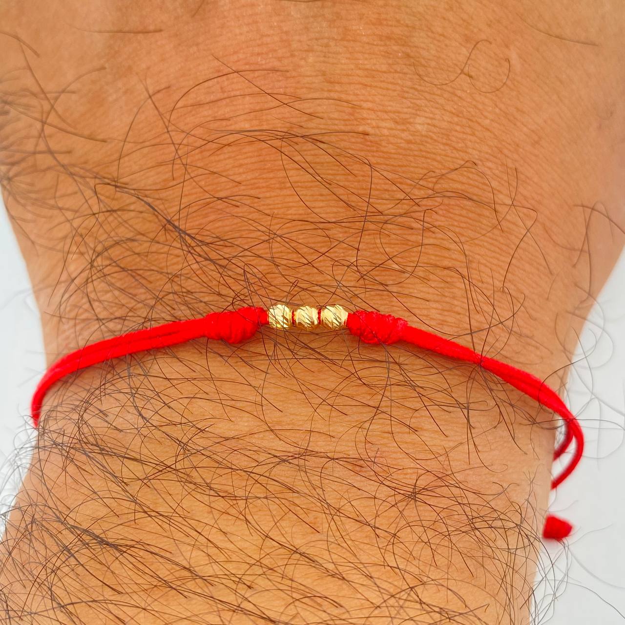 Pulsera Tejida Roja 0.25gr / 3mm Oro Amarillo 18K %