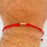 Pulsera Tejida Roja 0.25gr / 3mm Oro Amarillo 18K %