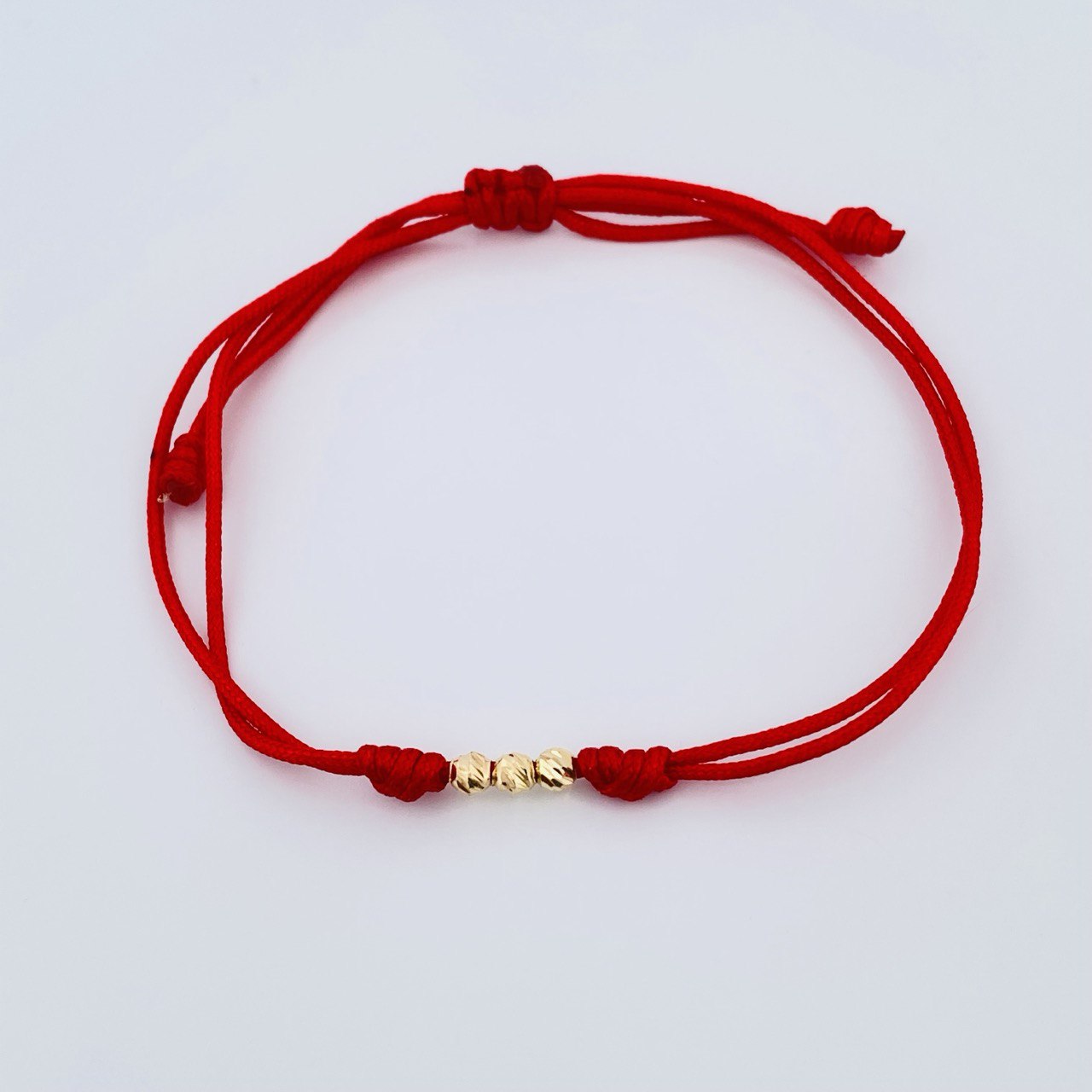 Pulsera Tejida Roja 0.25gr / 3mm Oro Amarillo 18K %