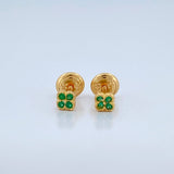 Clover Stud Earrings 0.6gr / 3.6mm 18K Yellow Gold %