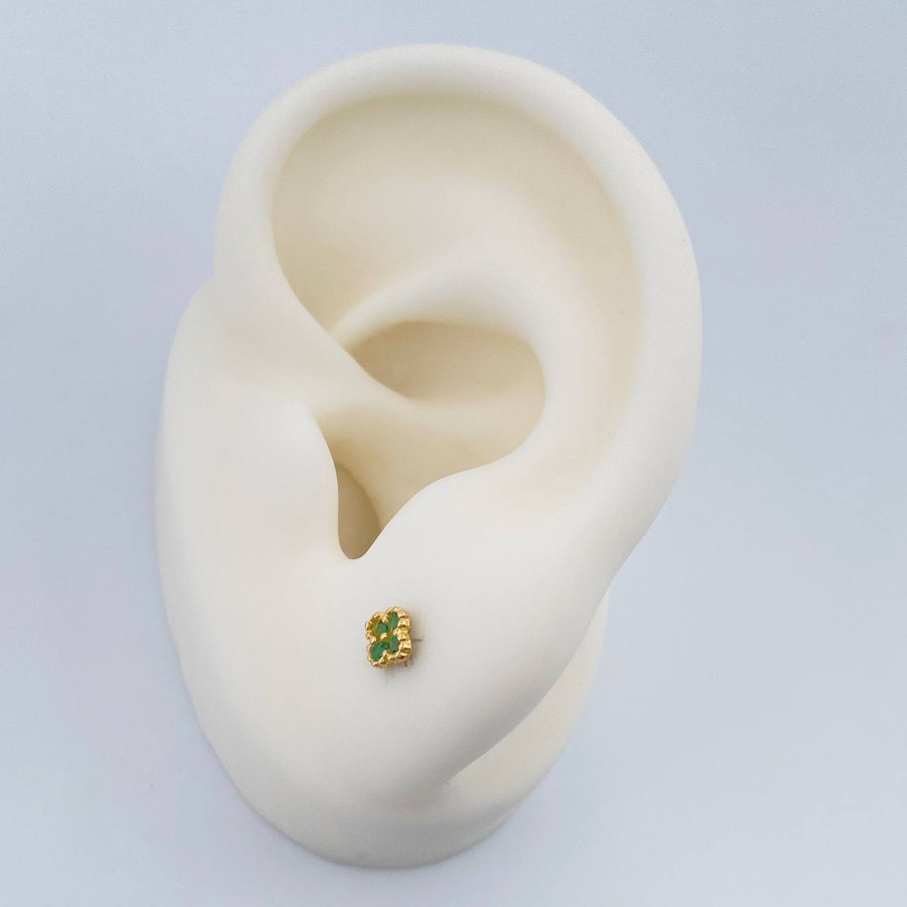 Clover Stud Earrings 0.6gr / 3.6mm 18K Yellow Gold %