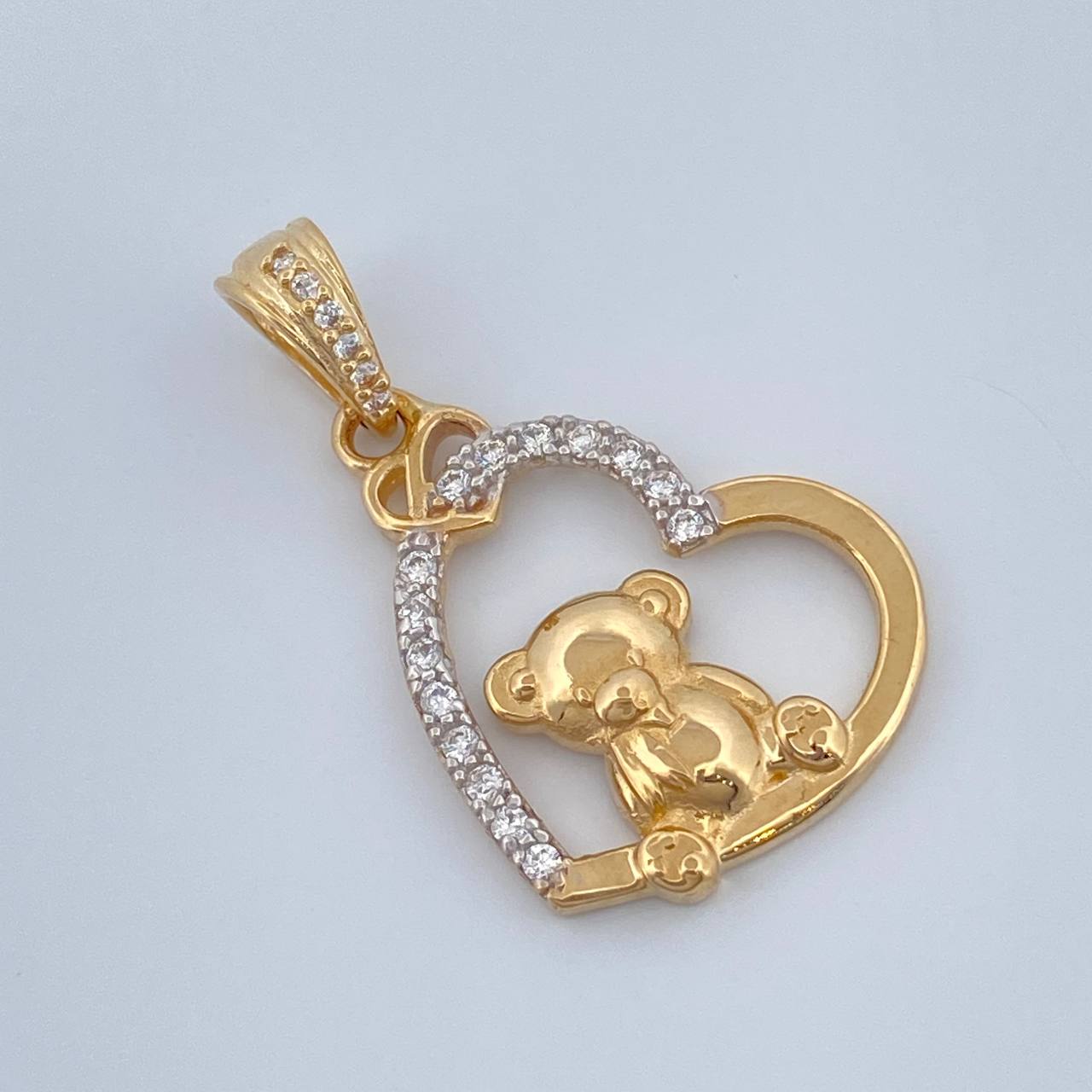 Dije Corazon Oso 2.45gr / 1 in / Oro Amarillo 18K %