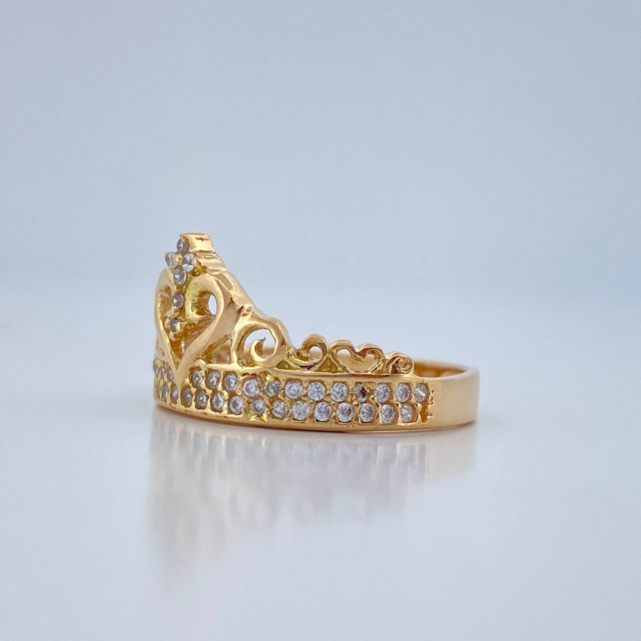Anillo Corona Corazon 2.75gr / T6 1/2 / Oro Amarillo 18K %