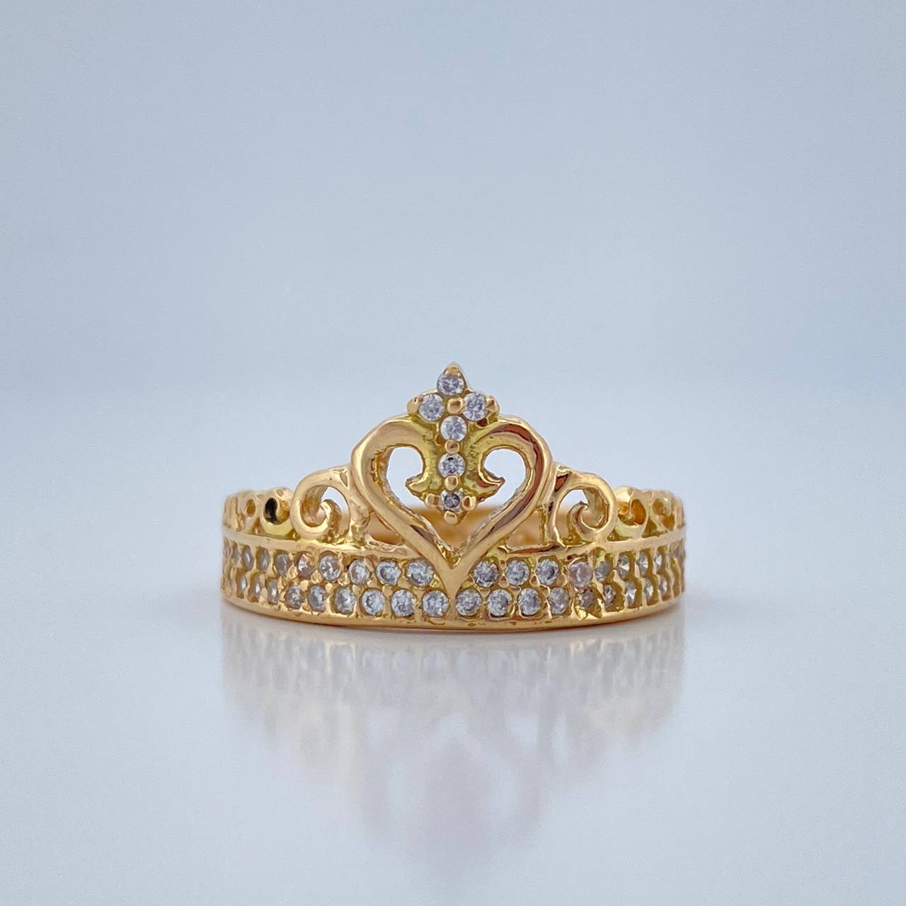 Anillo Corona Corazon 2.75gr / T6 1/2 / Oro Amarillo 18K %