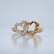 Anillo Corazon Love 2.3gr / T7 / Dos Oros Amarillo Blanco 18K %