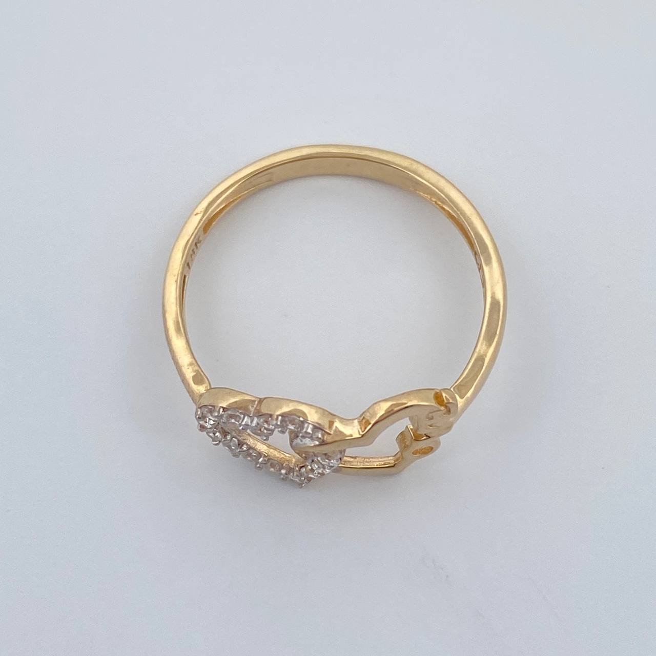 Anillo Corazon Love 2.3gr / T7 / Dos Oros Amarillo Blanco 18K %