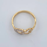 Anillo Corazon Love 2.3gr / T7 / Dos Oros Amarillo Blanco 18K %