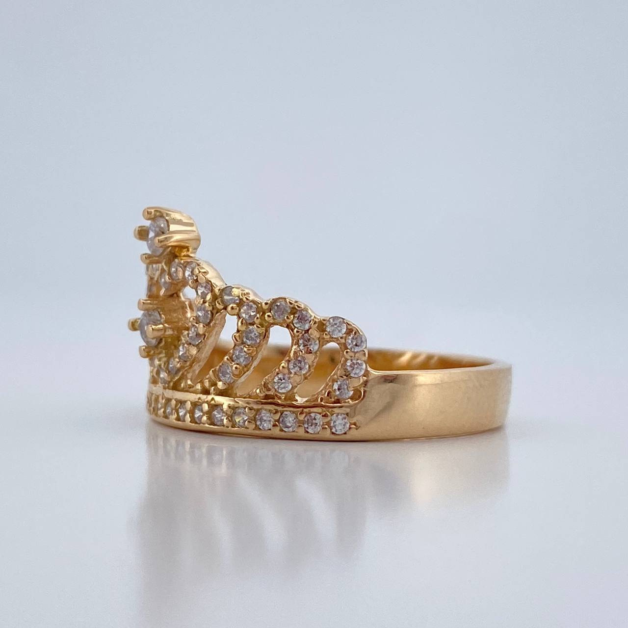 Anillo Corona corazon 3.35gr / T7 / Oro Amarillo 18K %