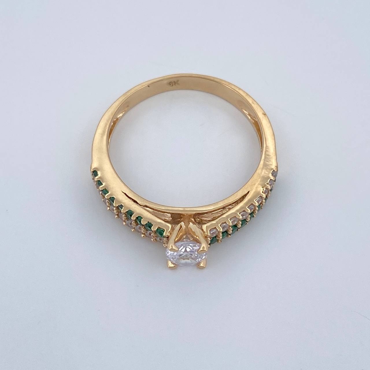 Anillo Solitario Puente 3.05gr / T7 1/4 / Oro Amarillo 18K %