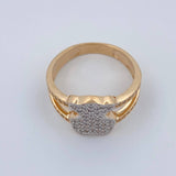 Anillo Oso TS 3.7gr / T6 1/2 / Dos Oros Amarillo Blanco 18K %