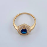 Anillo Halo Gota 2.35gr / T6 1/2 / Oro Amarillo 18K %