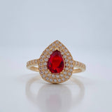 Anillo Halo Gota 2.35gr / T7 / Oro Amarillo 18K %