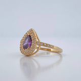 Anillo Halo Gota 2.5gr / T7 1/2 / Oro Amarillo 18K %