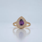 Anillo Halo Gota 2.5gr / T7 1/2 / Oro Amarillo 18K %
