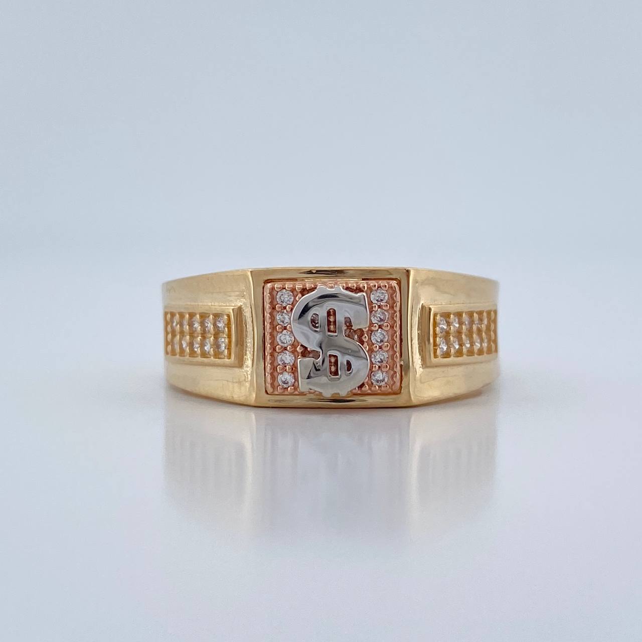 Anillo Signo Peso 6.2gr / T10 / Tres Oros 18K %