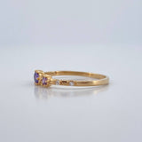 Anillo Solitario Dos Ojos 1.5gr / T6 3/4 / Oro Amarillo 18K %