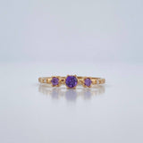 Anillo Solitario Dos Ojos 1.5gr T7 1/4 / Oro Amarillo 18K %