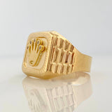 Anillo Sello Corona 3.55gr / T9 1/2 / Oro Amarillo 18K %