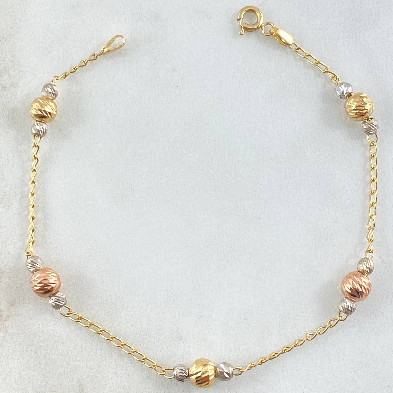 Orion Wheat Bracelet 2.85gr / 7.1in / Three Golds 18K