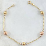 Orion Wheat Bracelet 2.85gr / 7.1in / Three Golds 18K