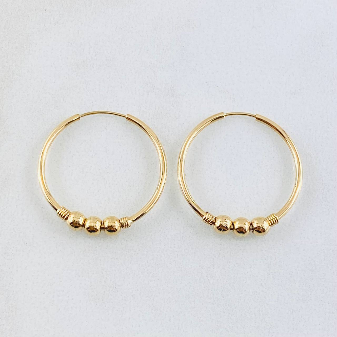 Hoop Earrings Trio 1.75gr / 1in / 18K Gold