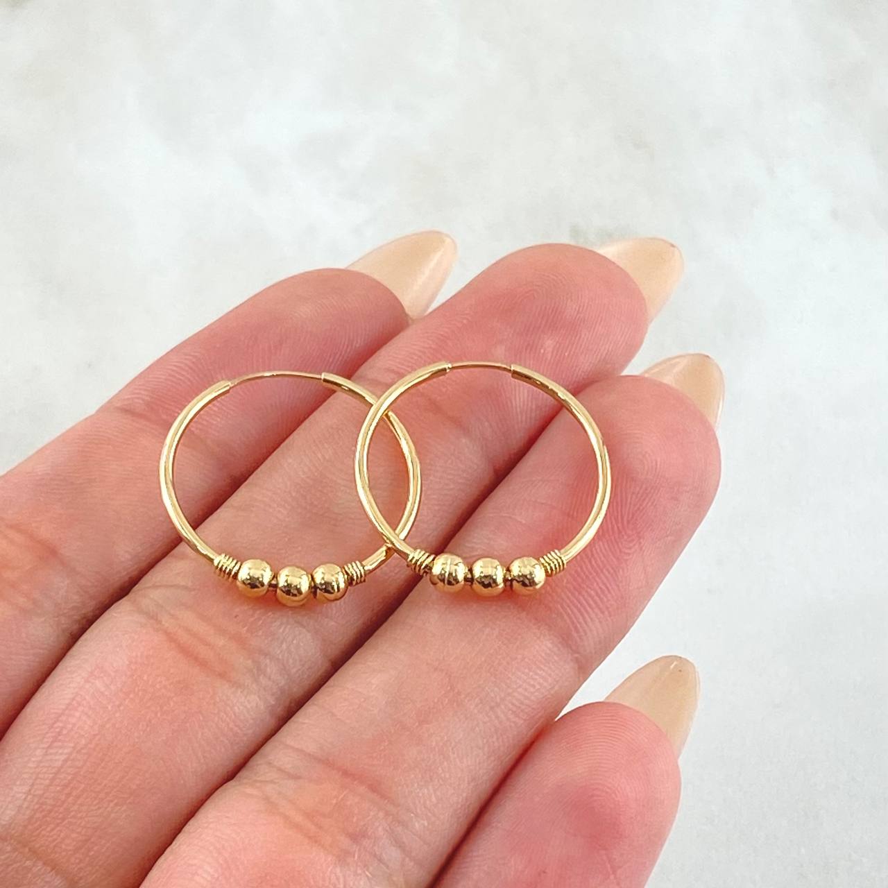 Hoop Earrings Trio 1.75gr / 1in / 18K Gold